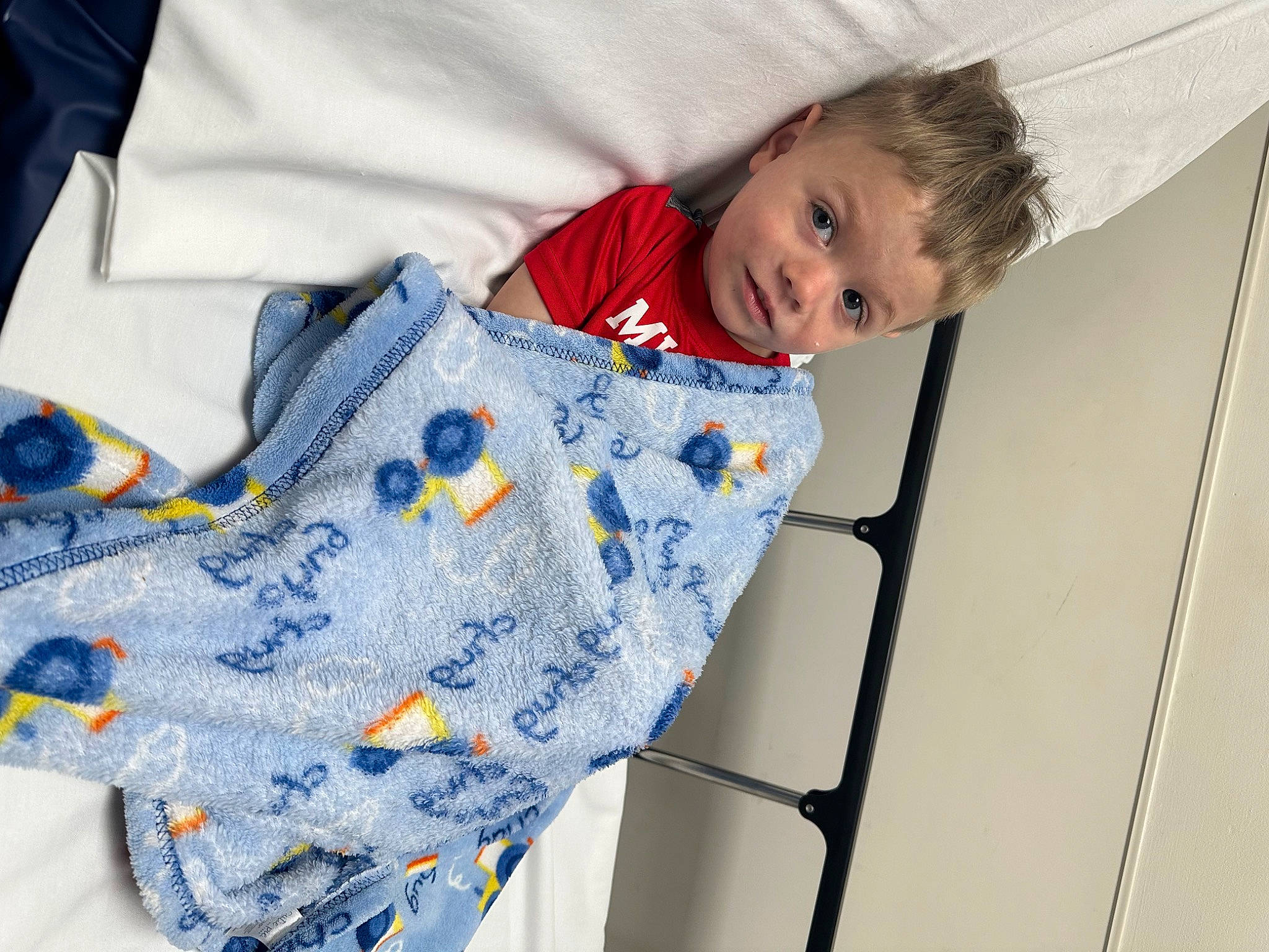 Anthony is registered to the contest to win money with this photo: baby, baby_products, baby_toddler_clothing, carmine, comfort, craft, denim, electric_blue, eye, linens, pattern, person, sleeve, smile, t_shirt, textile, toddler, tree