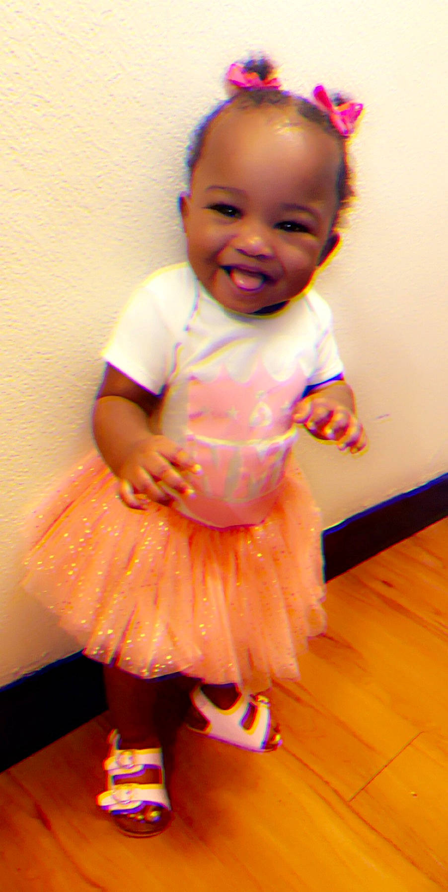 Keilani joined the competition — help win amazing prizes! baby_toddler_clothing, child, clothing, costume, joy, person, pink, toddler