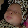 Lakelynn joined the competition — help win amazing prizes! baby, sleeping, headband, bow, leopard_print, clothing, face, tongue_out, infant, cute, closeup, soft_light, portrait, child, adorable, resting, peaceful, skin, person, young