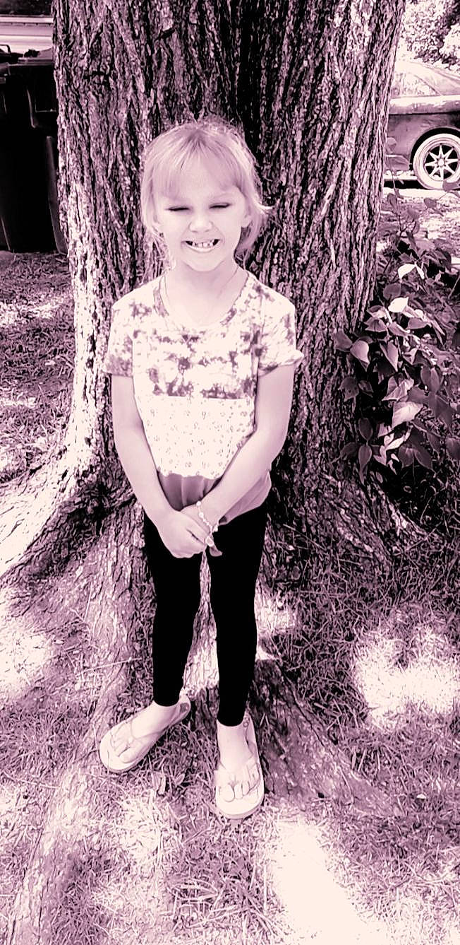 Victoria joined the competition — help win amazing prizes! black, child, cool, eye, flash_photography, gesture, grass, hairstyle, happy, joy, knee, people_in_nature, person, plant, standing, style, tints_and_shades, tree, trunk, white