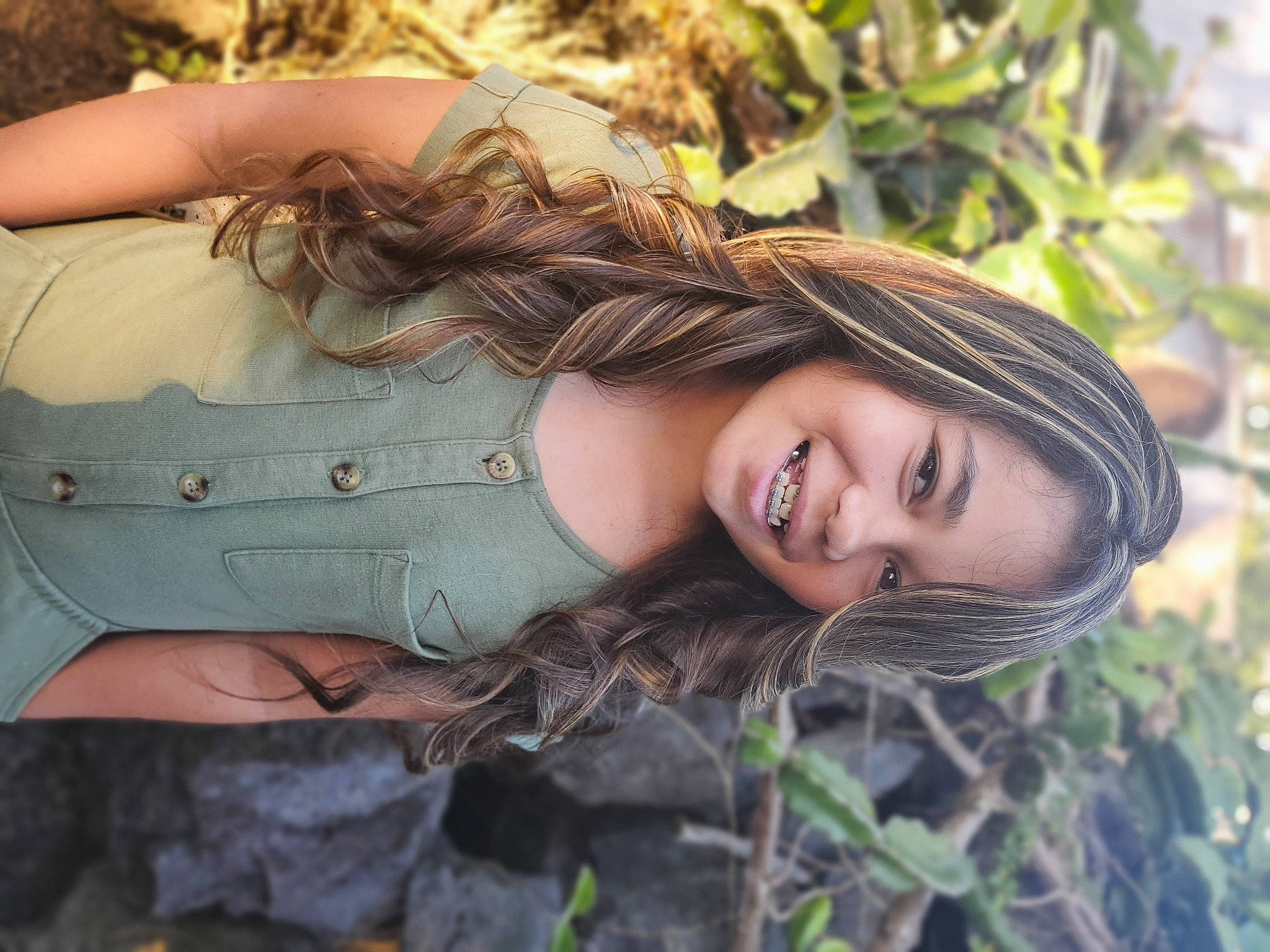 Wailei'A is registered to the contest to win money with this photo: black_hair, dress, eye, eyebrow, eyelash, fawn, flash_photography, grass, happy, jewellery, joy, lip, long_hair, people_in_nature, person, plant, shoulder, skin, smile, sunlight