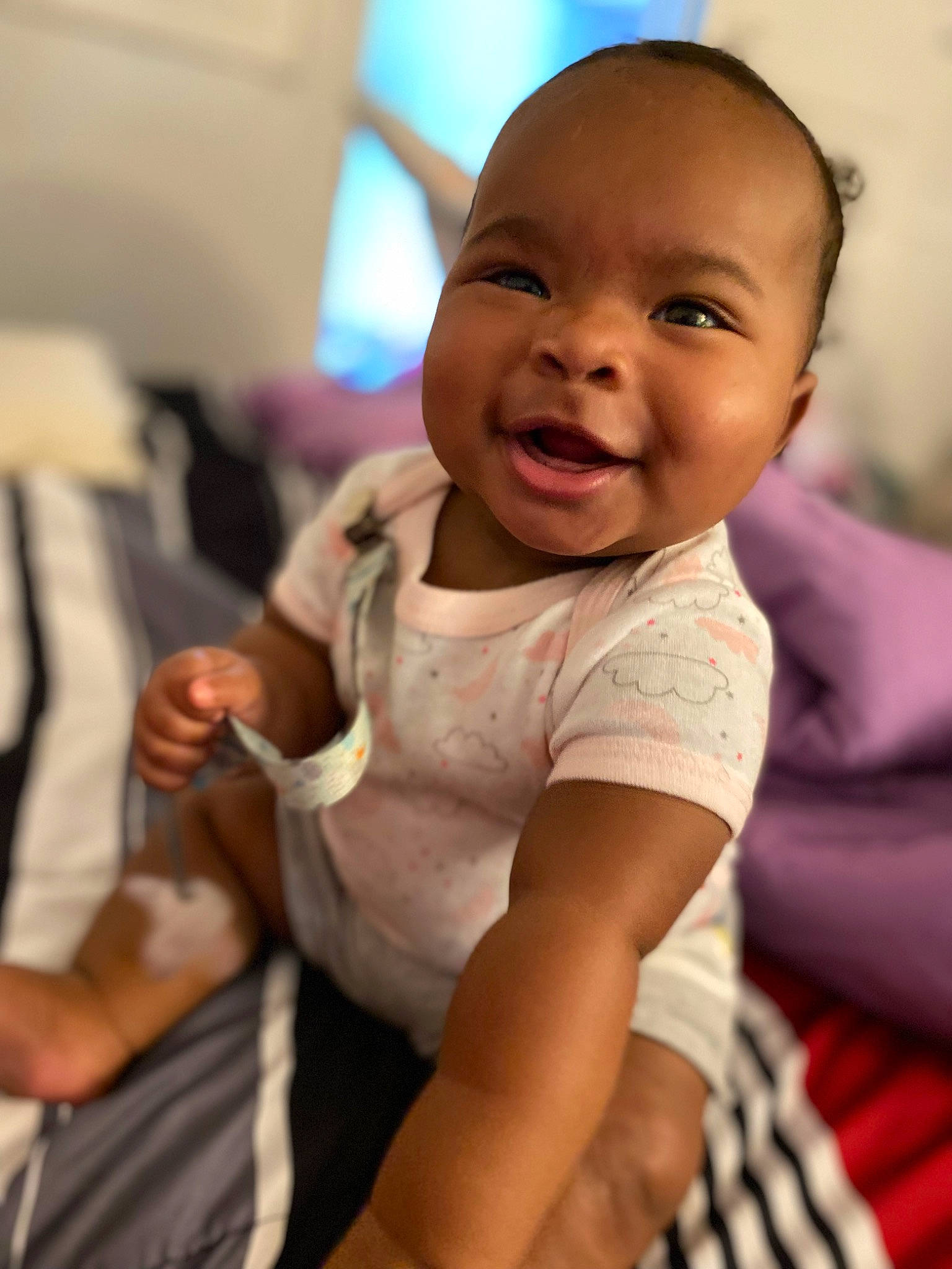 Hannah joined the competition — help win amazing prizes! baby, baby_toddler_clothing, cheek, child, comfort, eye, finger, fun, gesture, happy, iris, lip, neck, nose, person, sitting, skin, sleeve, smile, thumb