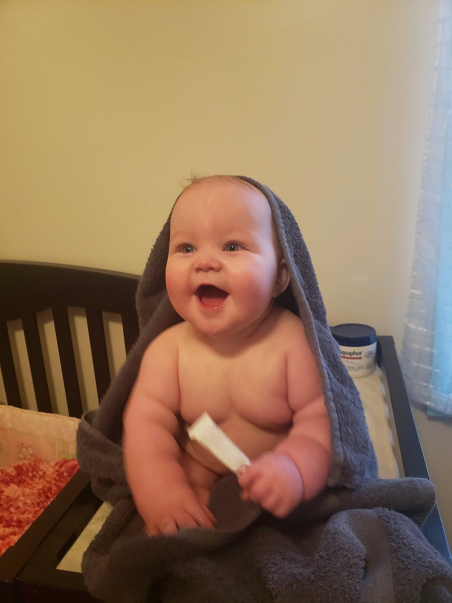 Juniper joined the competition — help win amazing prizes! abdomen, baby, baby_toddler_clothing, chair, cheek, chest, child, comfort, foot, gesture, happy, human_leg, lap, nail, person, sitting, smile, thigh, thumb, toddler
