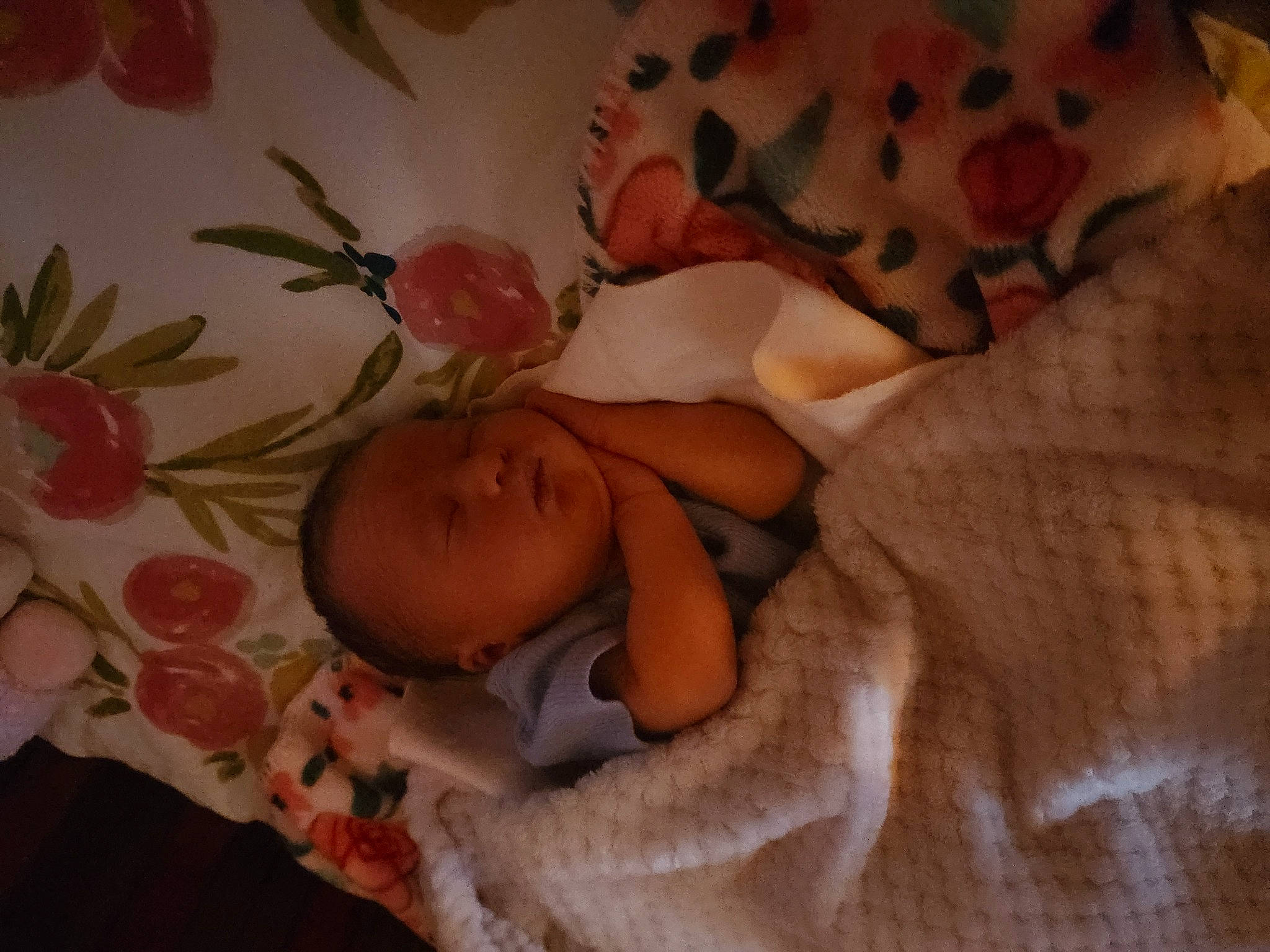 Mia is registered to the contest to win money with this photo: baby, baby_sleeping, bed, bed_sheet, bedding, bedtime, blanket, child, comfort, fur, linens, nap, pattern, peach, person, petal, room, sleep, toy, wood