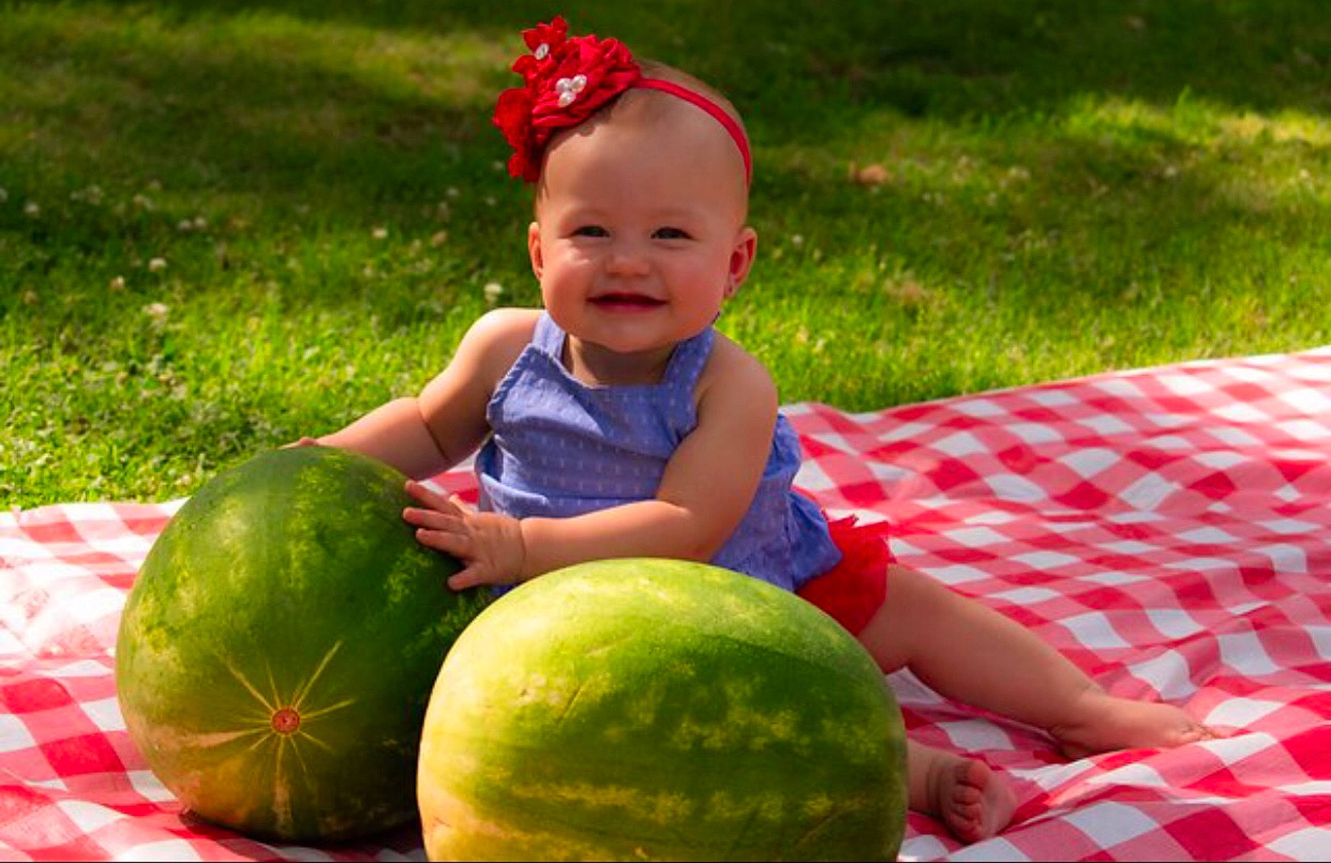 Kyleigh joined the competition — help win amazing prizes! child, citrullus, cucumber_gourd_and_melon_family, food, fruit, fun, gourd_order, grass, infant, joy, local_food, melon, person, plant, play, produce, toddler, watermelon