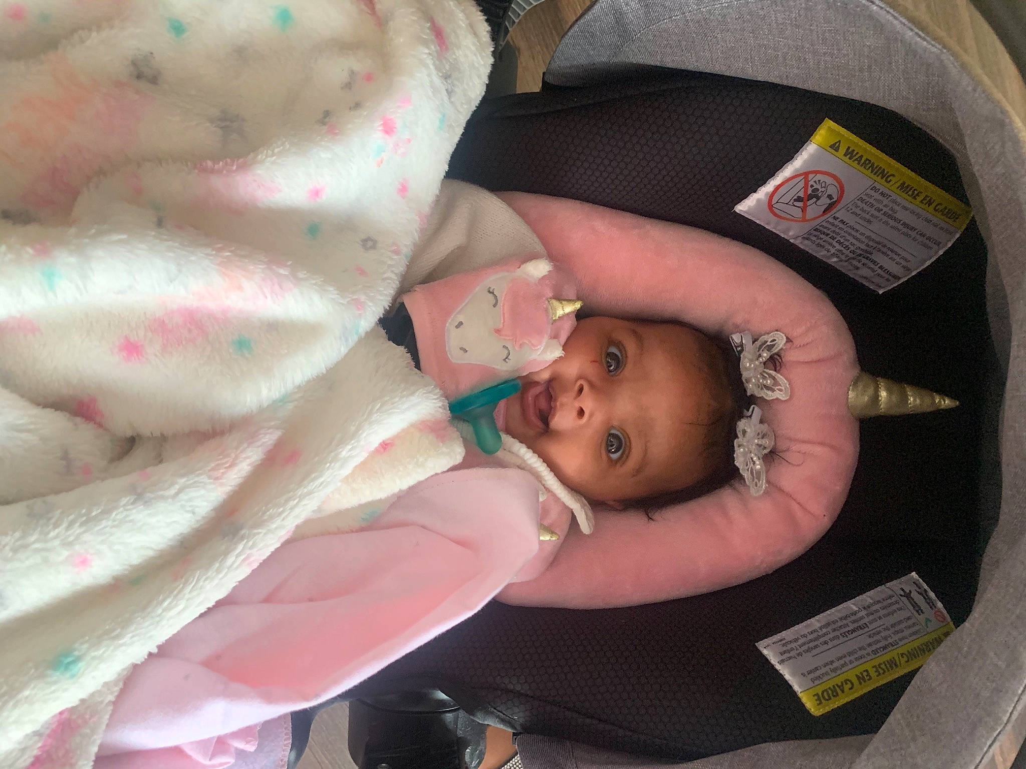 Robyn joined the competition — help win amazing prizes! arm, baby, baby_carriage, baby_products, baby_safety, baby_sleeping, baby_toddler_clothing, bag, car_seat, chair, cheek, child, comfort, infant_bed, linens, pattern, person, pink, skin, sleep