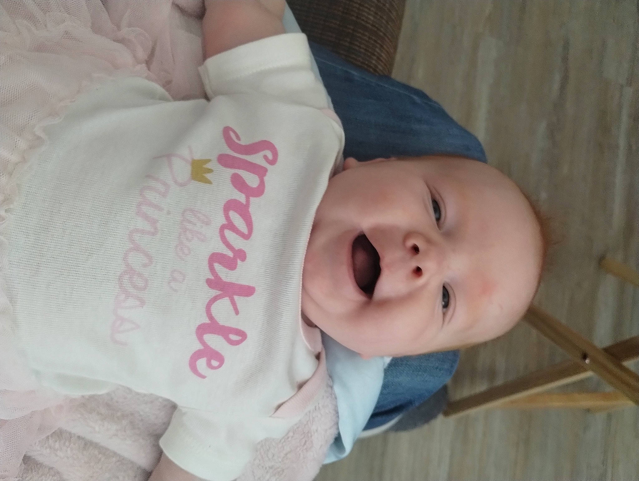 Adaleigh joined the competition — help win amazing prizes! baby, baby_products, baby_safety, baby_toddler_clothing, cheek, child, comfort, font, linens, lip, nose, person, skin, sleeve, smile, toddler, wood