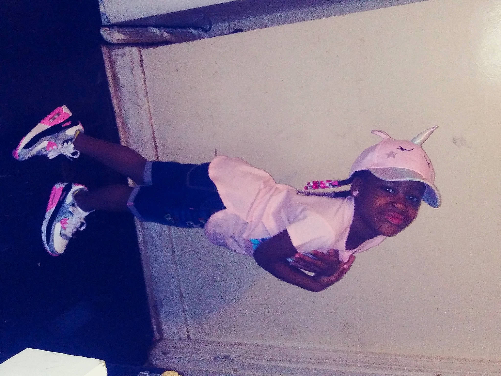 Ma'Kenzie joined the competition — help win amazing prizes! b_boying, cloud, cool, flip_acrobatic, footwear, headwear, joy, leg, person, photography, recreation, selfie, shoe, sky, square, t_shirt