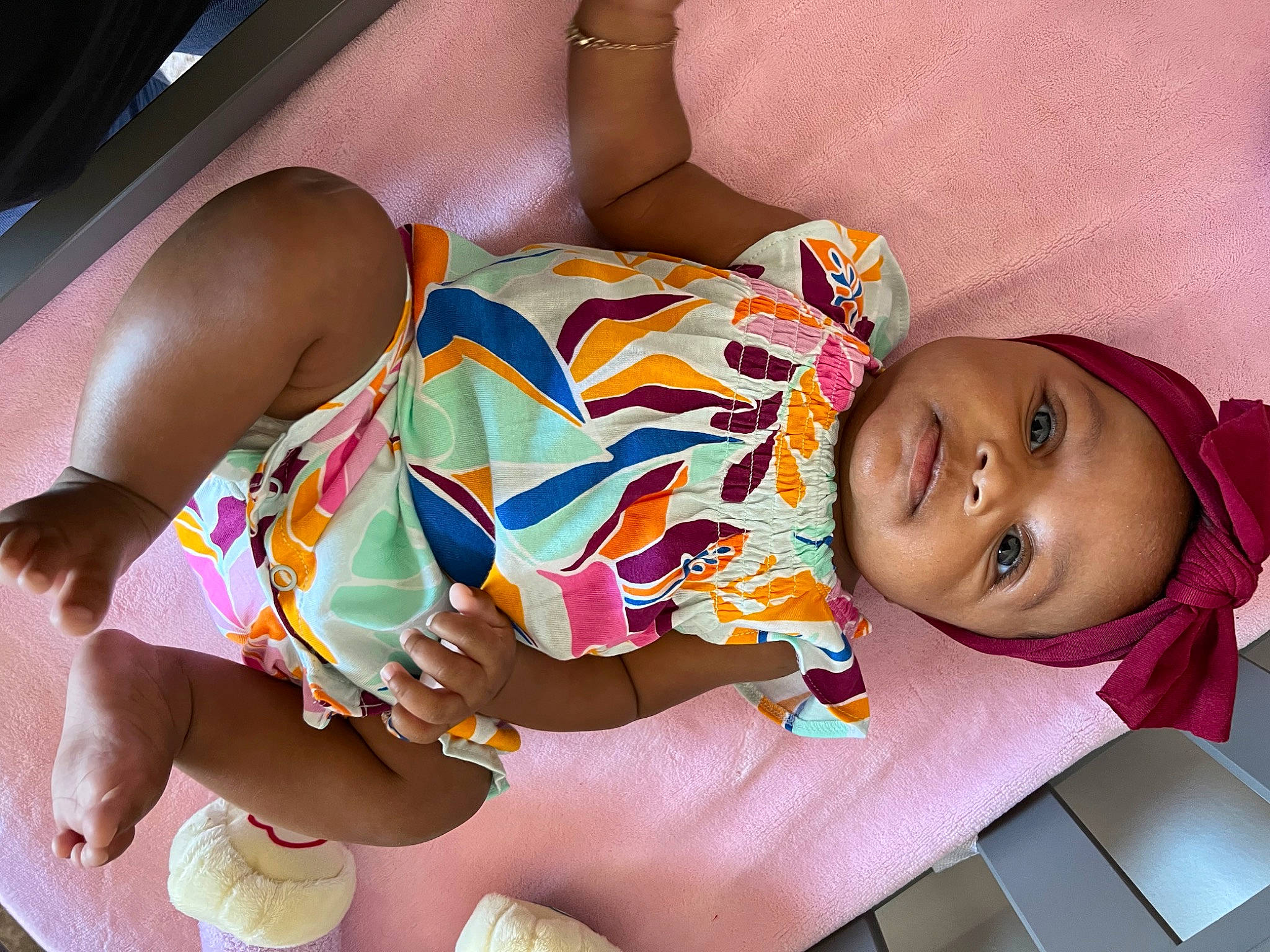 Alaya joined the competition — help win amazing prizes! baby_toddler_clothing, cheek, eye, facial_expression, finger, fun, hand, happy, head, human, human_body, mammal, mouth, nose, person, pink, skin, smile, thigh, toddler