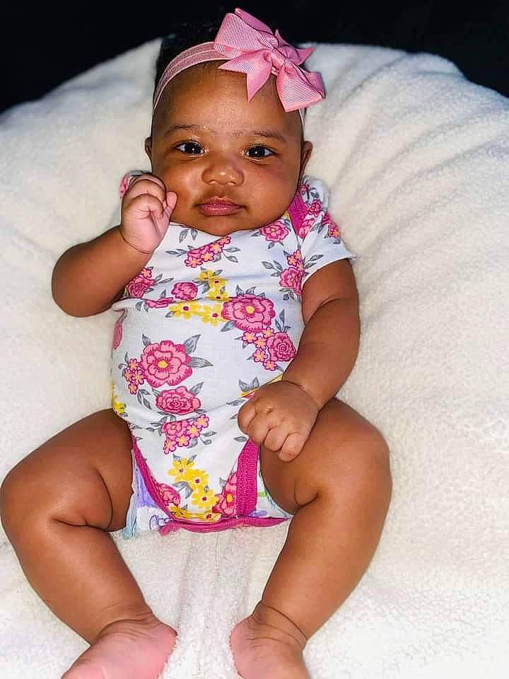 Rori Lynne is registered to the contest to win money with this photo: arm, baby_toddler_clothing, cheek, comfort, dress, eye, face, facial_expression, hairstyle, head, headwear, leg, lip, mouth, neck, nose, person, purple, skin, sleeve