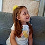 Prayla is registered to the contest to win money with this photo: child, girl, smiling, sitting, couch, indoor, long_hair, yellow_scrunchie, white_shirt, yellow_shorts, wall_art, framed_pictures, happy, portrait, casual, home, furniture, relaxed, cute, fashion
