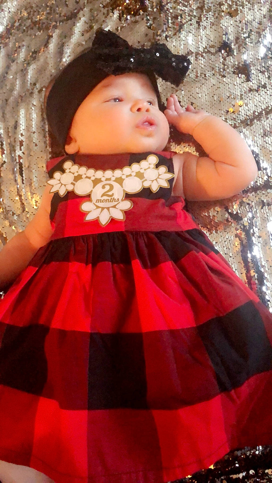 Alyvia joined the competition — help win amazing prizes! child, dress, girl, hair_accessory, person, red, toddler