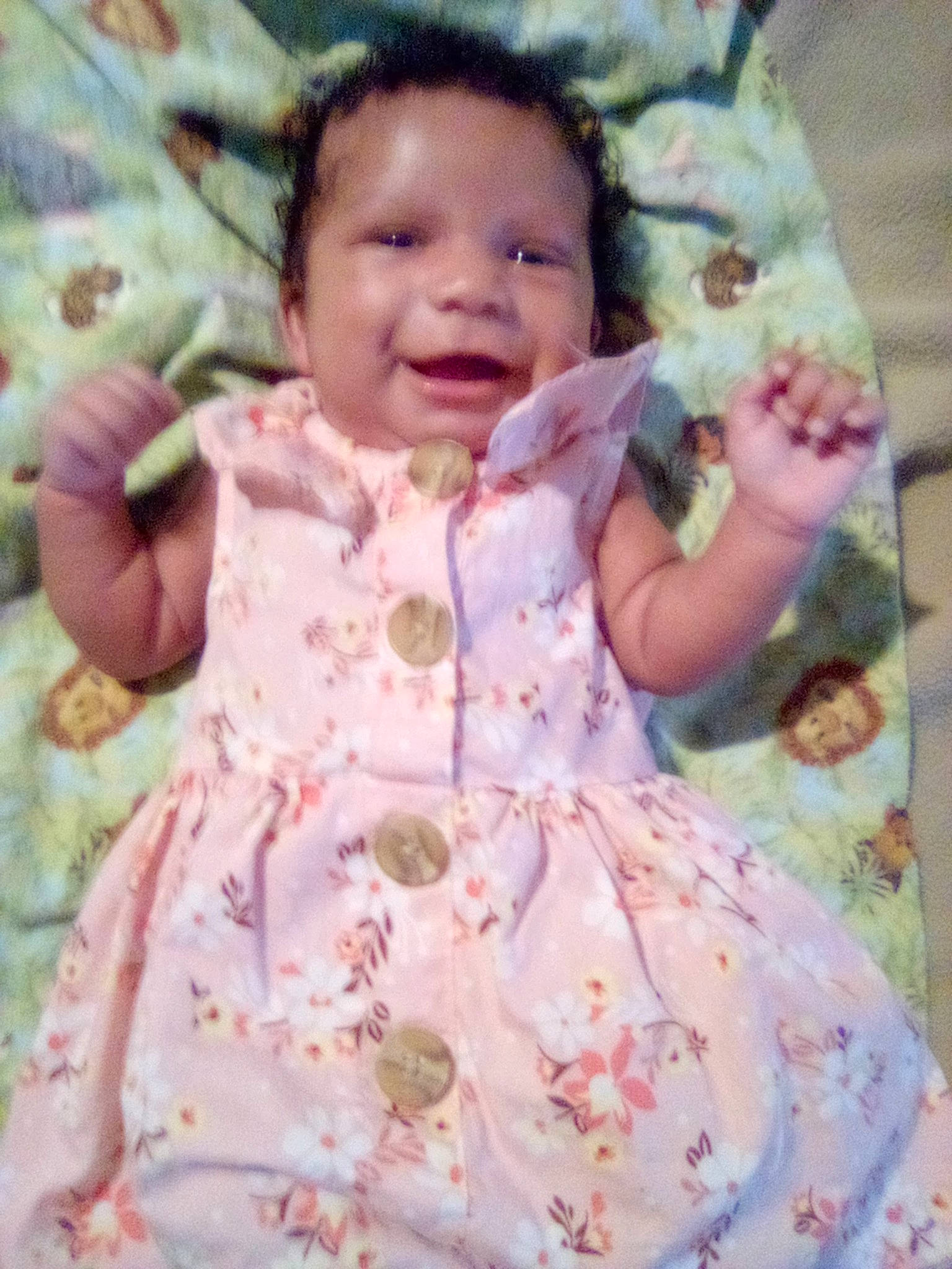 Rashelly joined the competition — help win amazing prizes! baby, baby_products, baby_toddler_clothing, cheek, child, day_dress, dress, eye, finger, happy, linens, pattern, peach, person, pink, product, skin, sleeve, smile, textile