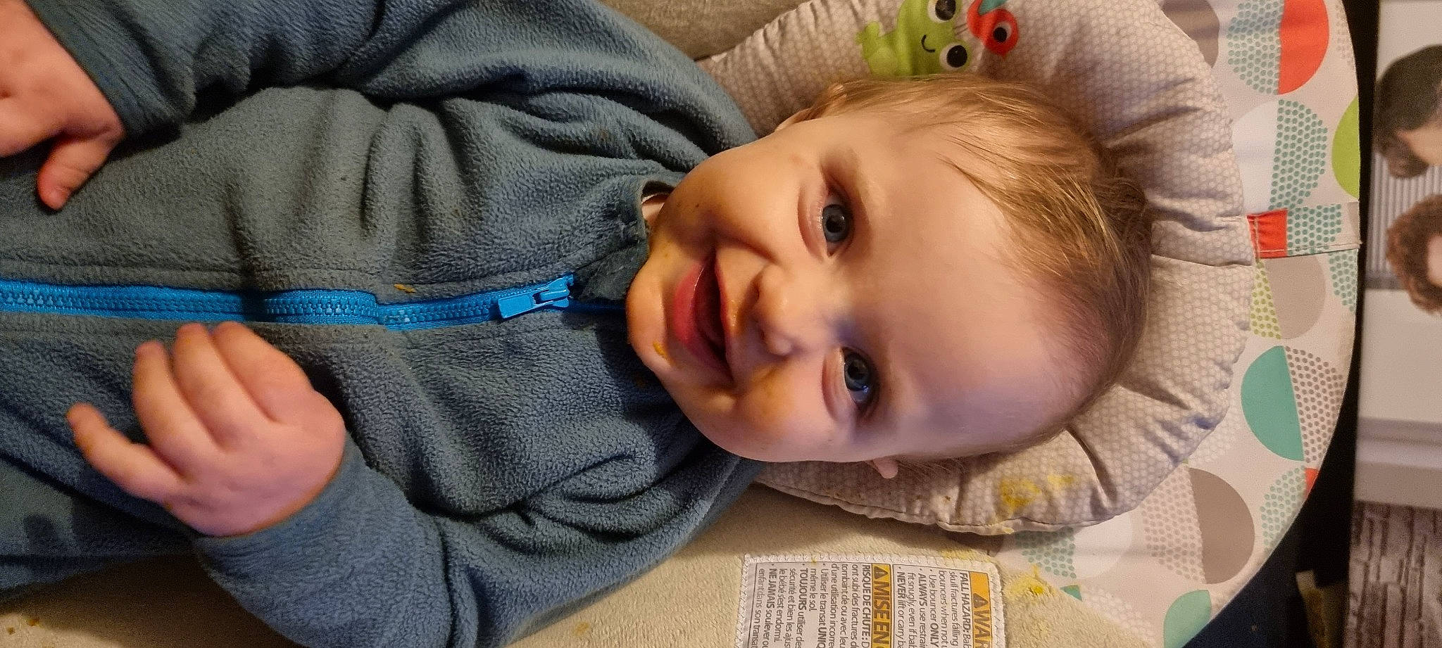 Archie joined the competition — help win amazing prizes! baby, baby_toddler_clothing, cheek, child, comfort, eye, eyelash, facial_expression, flooring, happy, iris, joy, lip, nose, person, portrait_photography, skin, sleeve, smile, toddler