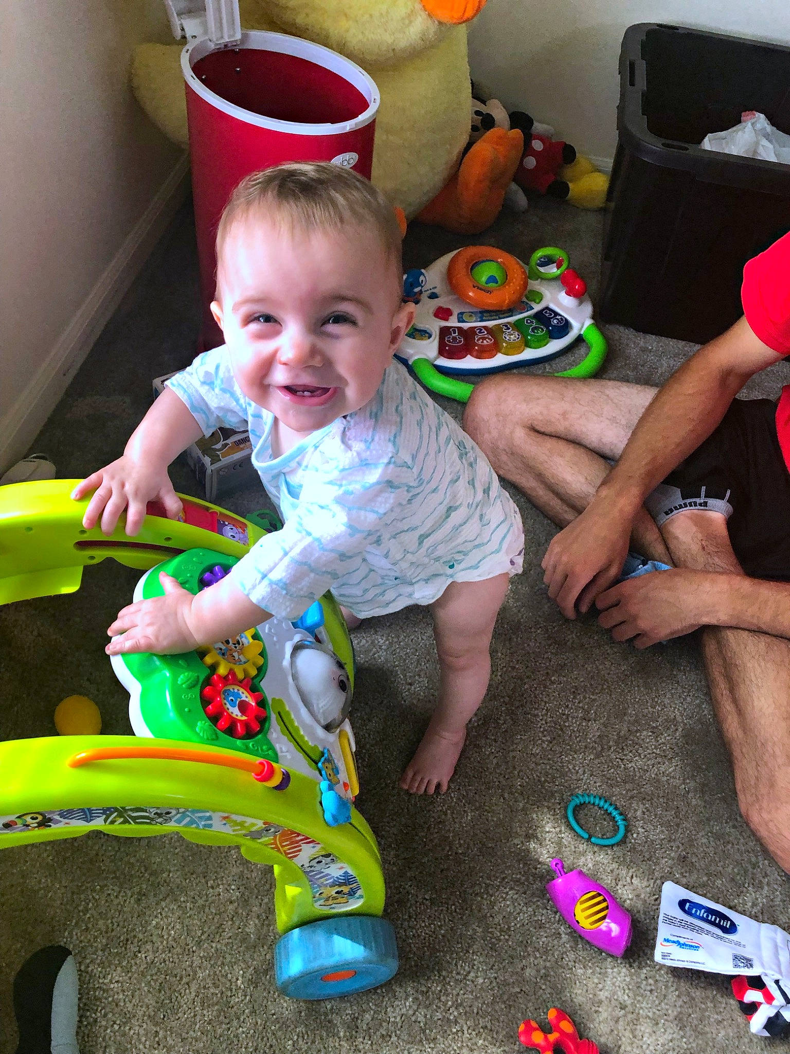 Caspian is registered to the contest to win money with this photo: baby, child, fun, joy, person, play, toddler, toy