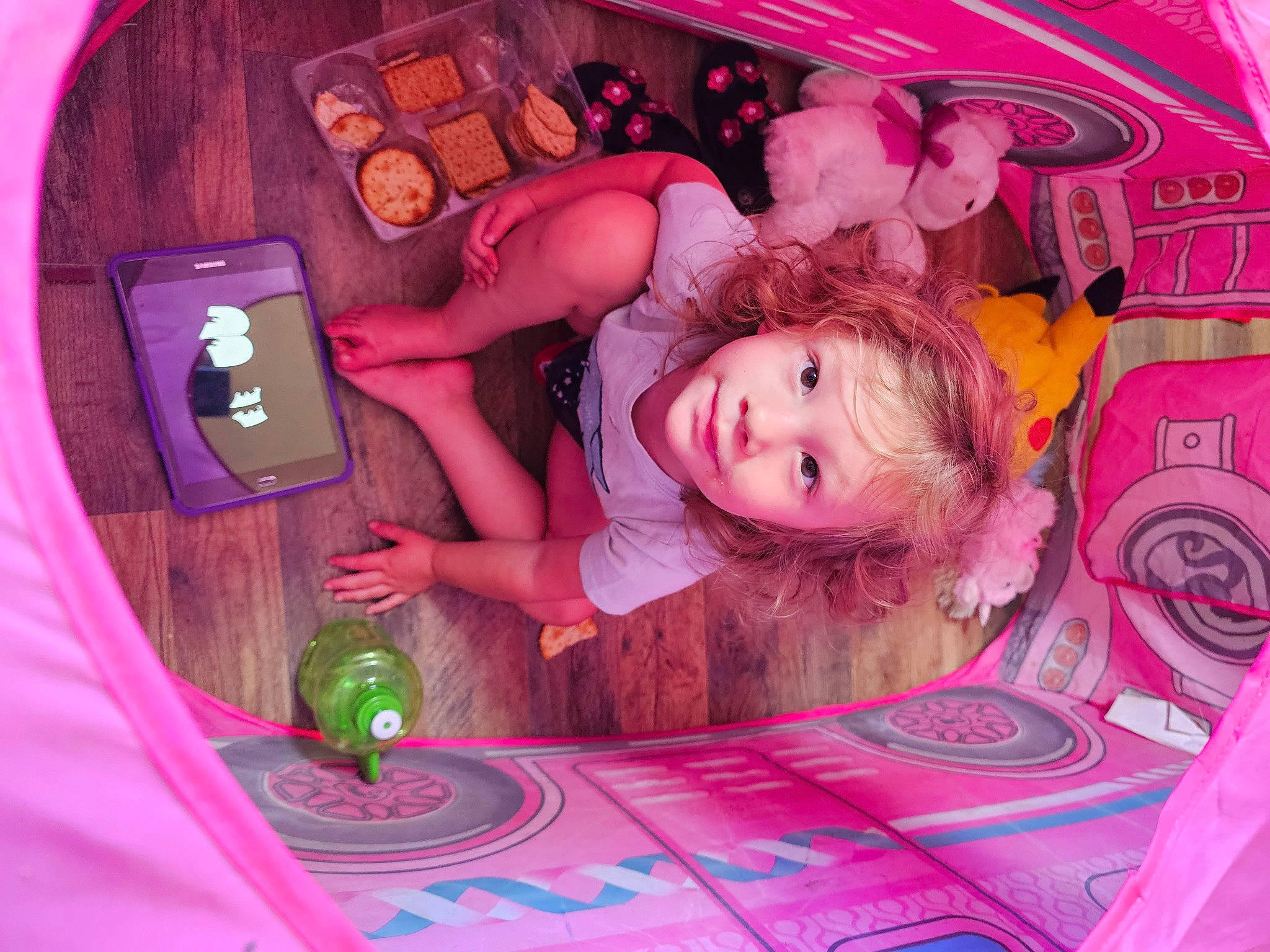 Zeniah is registered to the contest to win money with this photo: barbie, child, event, fun, happy, leisure, magenta, party, pattern, person, pink, play, purple, room, textile, toddler, toy