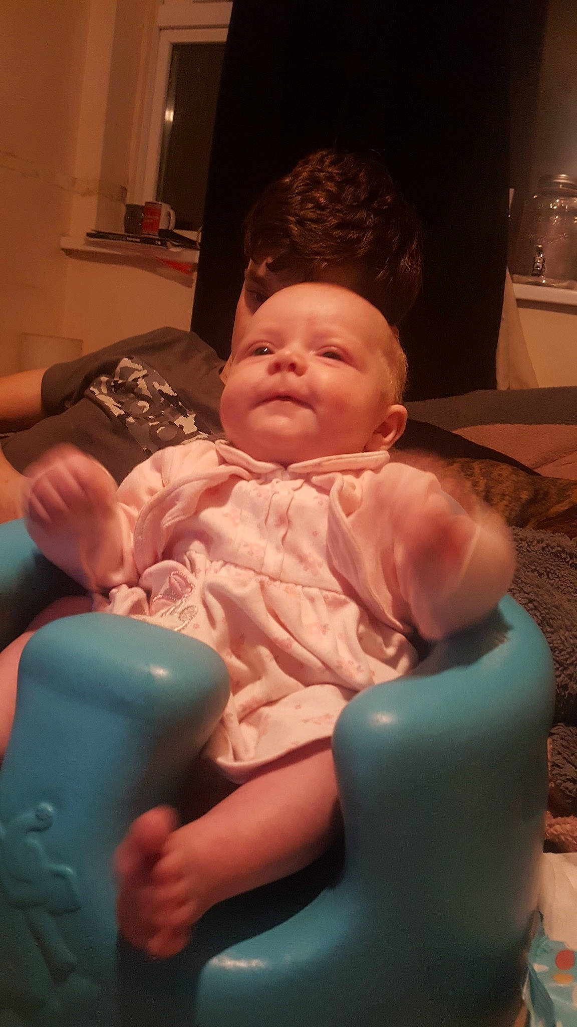 Amelia-rose joined the competition — help win amazing prizes! abdomen, baby, baby_products, cap, chair, cheek, child, comfort, event, finger, fun, icing, mouth, nail, person, pink, plastic, room, sitting, skin