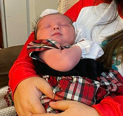 Kadence joined the competition — help win amazing prizes! baby, baby_products, baby_toddler_clothing, cheek, child, comfort, finger, hand, lap, nail, pattern, person, plaid, sitting, skin, sleeve, sock, tartan, textile, thumb