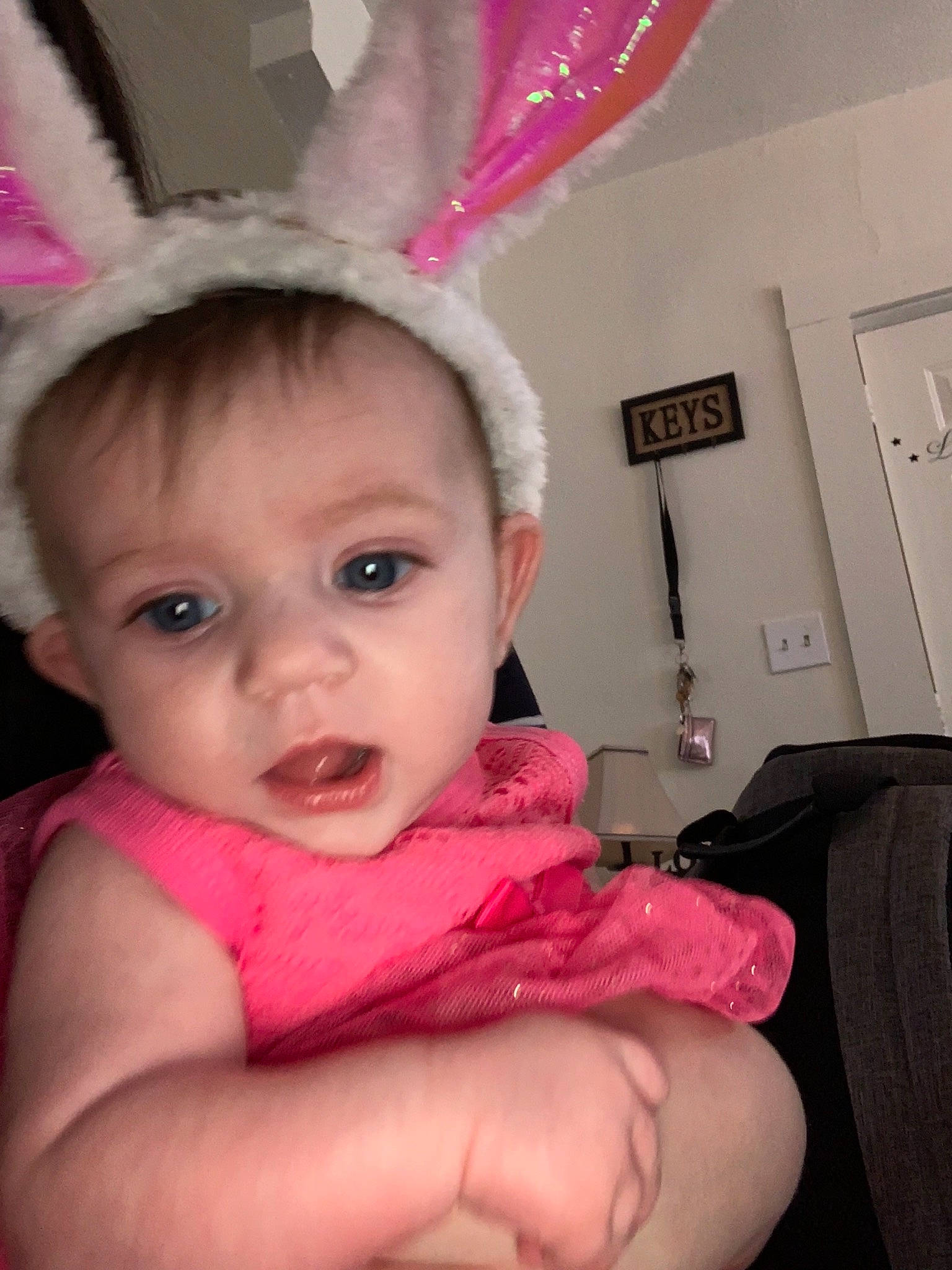 Acelynn is registered to the contest to win money with this photo: baby, cheek, child, ear, eye, face, fashion_accessory, hair_accessory, head, headgear, lip, organ, person, pink, skin, toddler