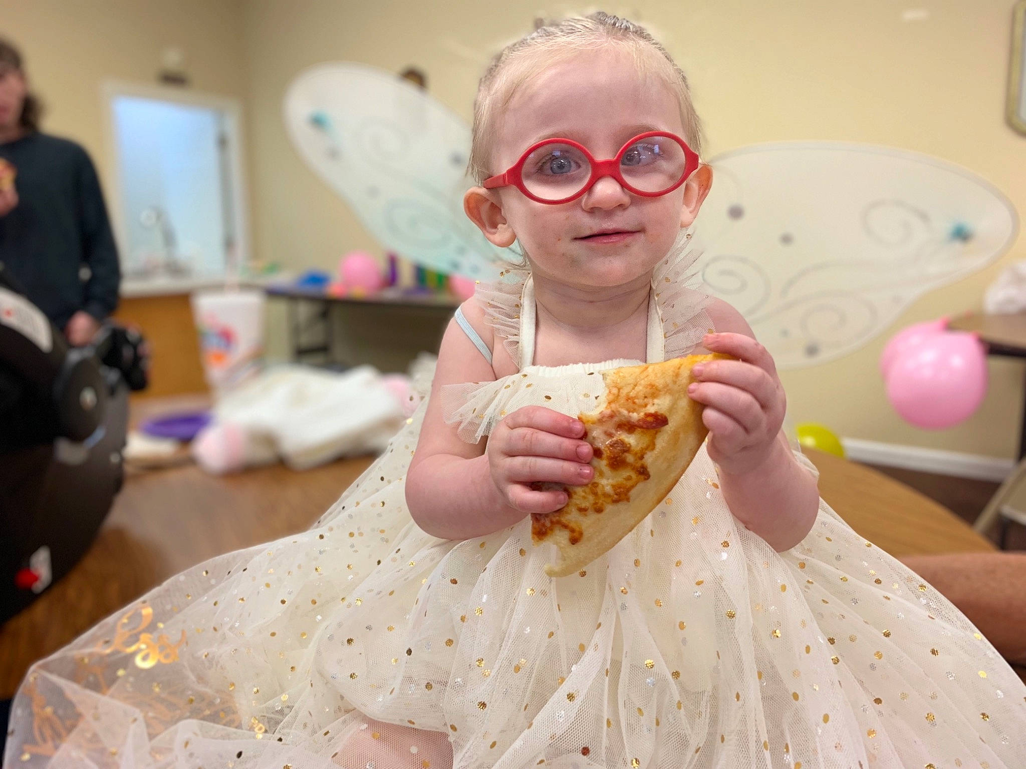 Ezmyriah joined the competition — help win amazing prizes! child, comfort_food, cuisine, dessert, dish, dress, ear, eating, eyewear, fast_food, food, glasses, person, toddler