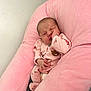 baby, blanket, child, clothing, comfort, cozy, cushion, cute, indoor, infant, newborn, peaceful, pink, plush, portrait, relaxed, resting, sleeping, soft, warm