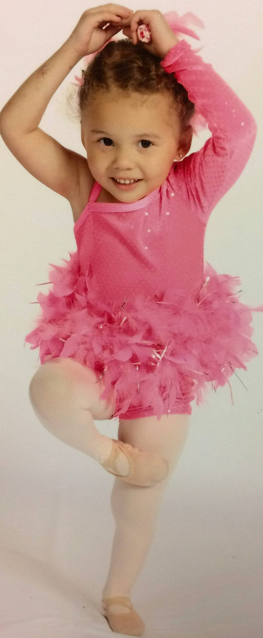 Kristina is registered to the contest to win money with this photo: arm, baby_toddler_clothing, day_dress, dress, eye, finger, flash_photography, gesture, hair, happy, human_body, joy, leg, one_piece_garment, person, pink, skin, sleeve, smile, waist