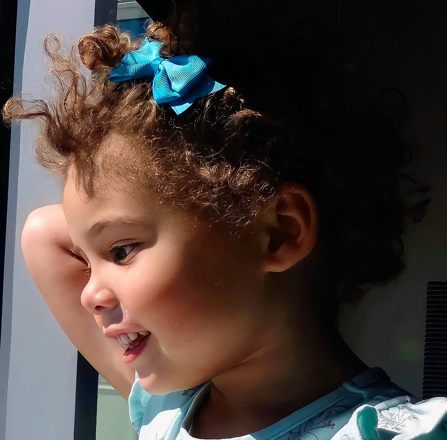 Kristina is registered to the contest to win money with this photo: black_hair, blond, bridal_accessory, child, chin, cool, costume_hat, ear, eyebrow, eyelash, forehead, fun, hair_tie, happy, headband, headgear, headpiece, long_hair, person, smile