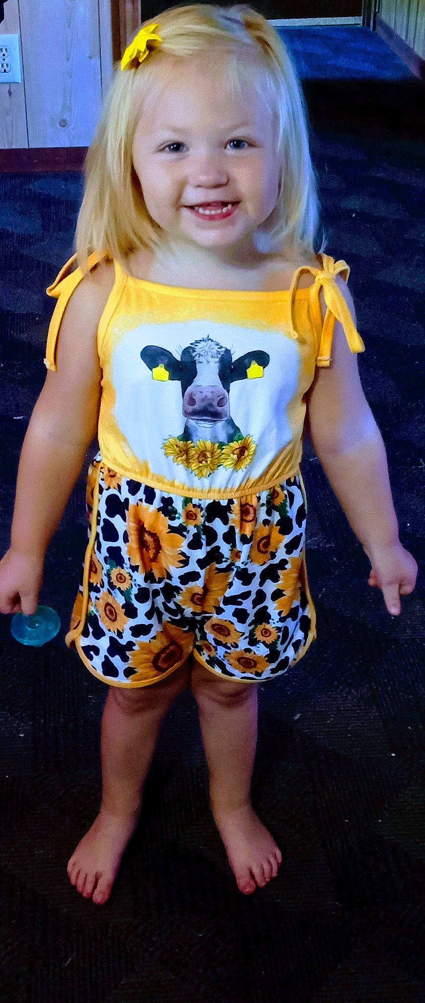 Annie joined the competition — help win amazing prizes! baby_toddler_clothing, blue, cool, electric_blue, fashion_design, fawn, fun, grass, happy, joy, neck, pattern, person, pink, sleeve, smile, summer, t_shirt, textile, toddler