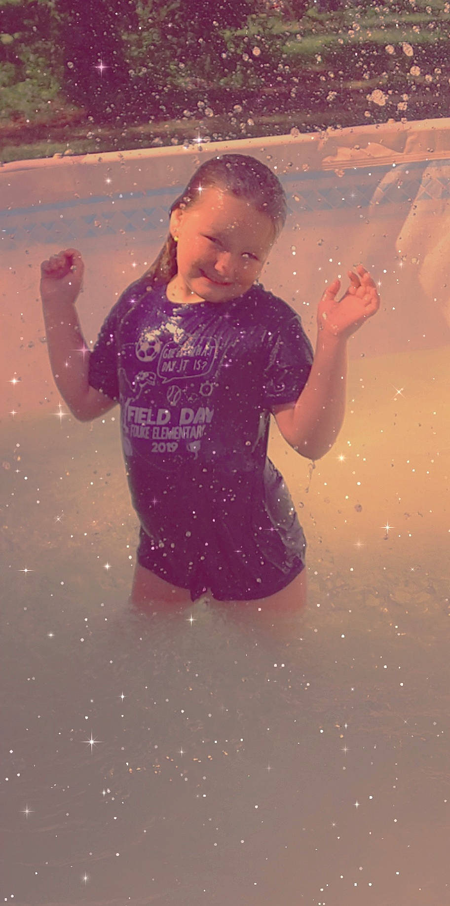 Carolyn is registered to the contest to win money with this photo: arm, barefoot, child, flash_photography, fun, gesture, hand, happy, joy, leisure, magenta, pattern, people_in_nature, person, play, recreation, shadow, sleeve, smile, toddler