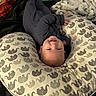 Sofia joined the competition — help win amazing prizes! baby, smile, pillow, elephant_pattern, blanket, onesie, infant, face, happy, lying_down, cushion, soft_texture, indoor, child, cute, person, head, hand, comfort, cozy