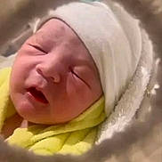 Andrew is registered to the contest to win money with this photo: newborn, baby, face, hat, blanket, sleeping, infant, closeup, soft, yellow, white, wrapped, portrait, peaceful, cozy, cute, child, young, fresh, resting