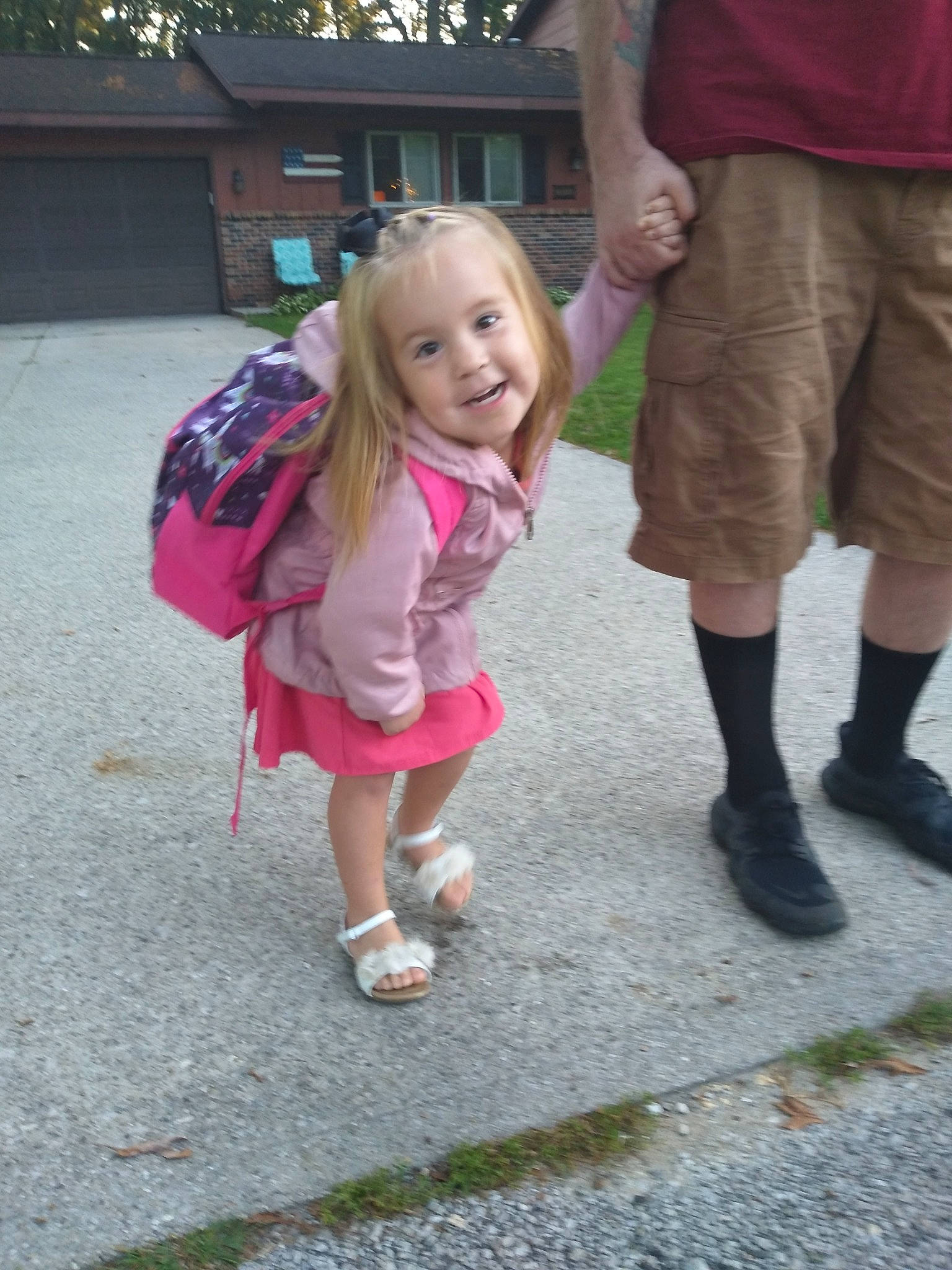 Alisyn is registered to the contest to win money with this photo: child, daughter, footwear, fun, joy, leg, person, photography, pink, play, shoe, smile, snapshot, toddler, vacation, walking