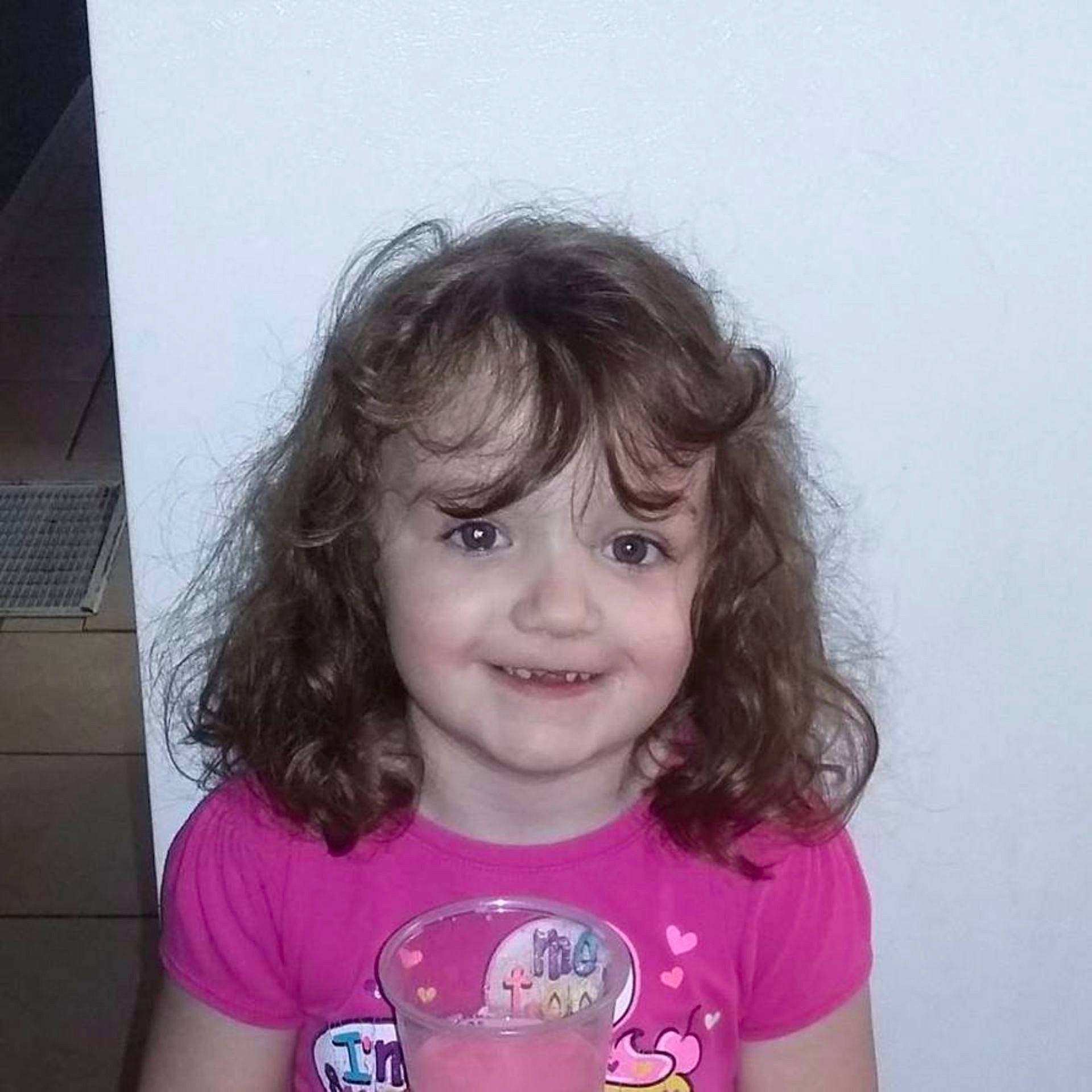 Emily joined the competition — help win amazing prizes! child, emotion, eye, face, facial_expression, girl, hair, hairstyle, hand, head, joy, nose, organ, person, pink, portrait, smile, toddler, tooth