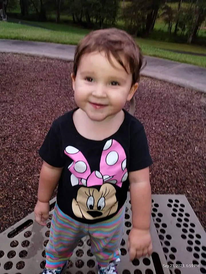 Faith joined the competition — help win amazing prizes! baby_toddler_clothing, beauty, black, child, cool, facial_expression, grass, hairstyle, happy, joy, mammal, organ, person, pink, plant, product, sleeve, smile, standing, t_shirt