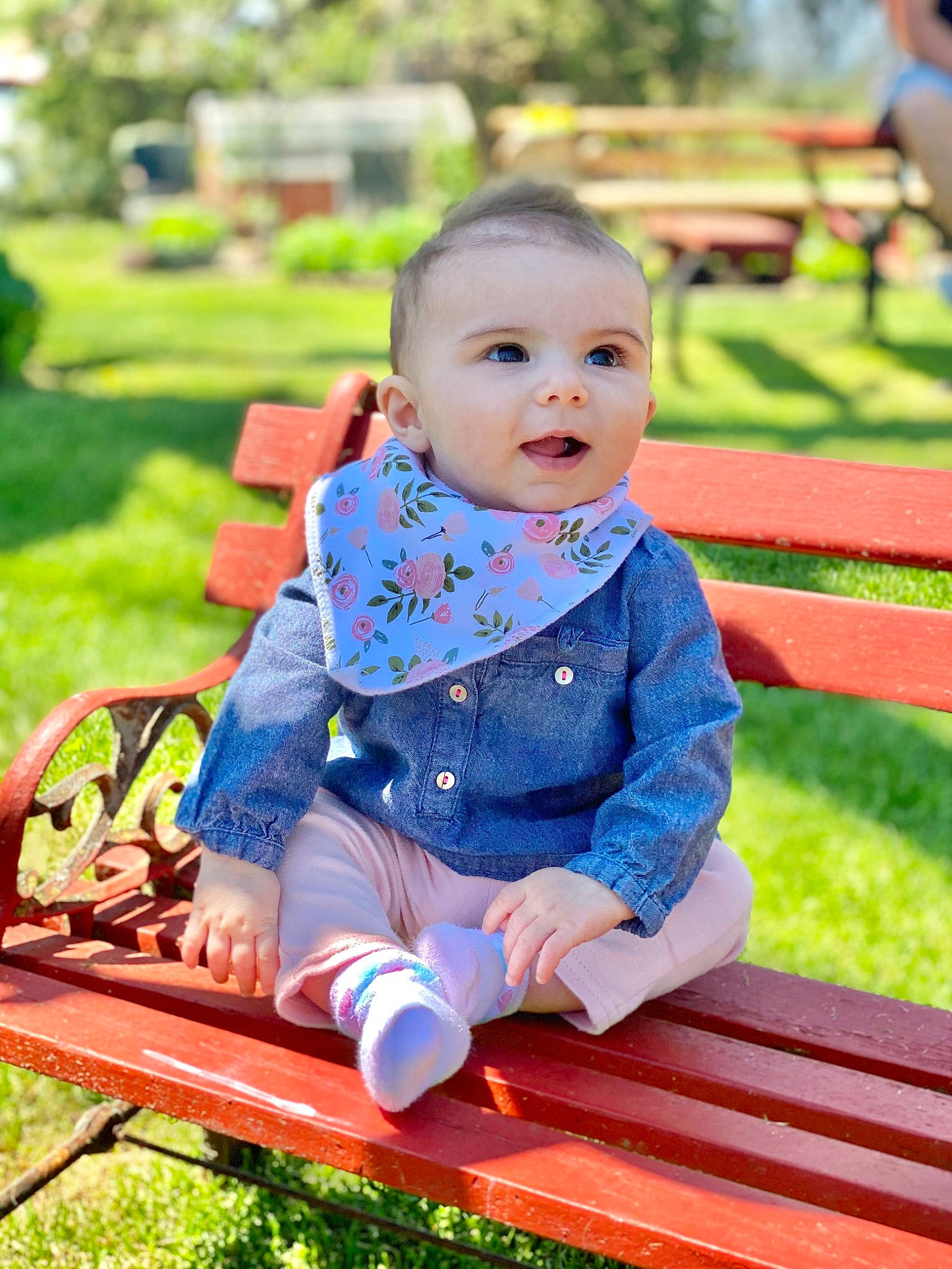 Mazey joined the competition — help win amazing prizes! baby, beauty, child, grass, happy, leisure, person, play, recreation, sitting, skin, smile, toddler