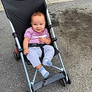 Mathew joined the competition — help win amazing prizes! baby, casual, child, clothing, comfort, cute, daylight, happy, infant, leisure, outdoor, pavement, person, seat, smiling, socks, stroller, transport, wheels, young