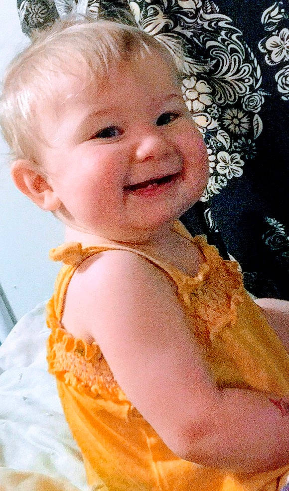 Emberleigh joined the competition — help win amazing prizes! baby, child, food, joy, person, smile, toddler