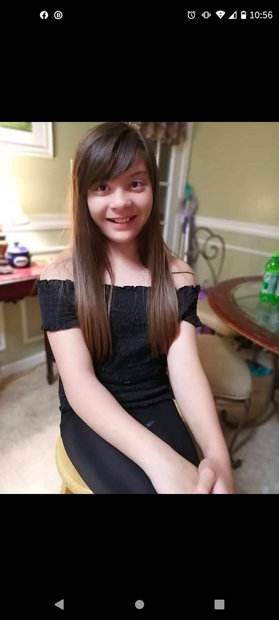 Bianca joined the competition — help win amazing prizes! arm, black_hair, chair, clothing, dress, elbow, eyelash, flash_photography, hair, happy, human_body, human_leg, joy, knee, long_hair, person, skin, sleeve, smile, table