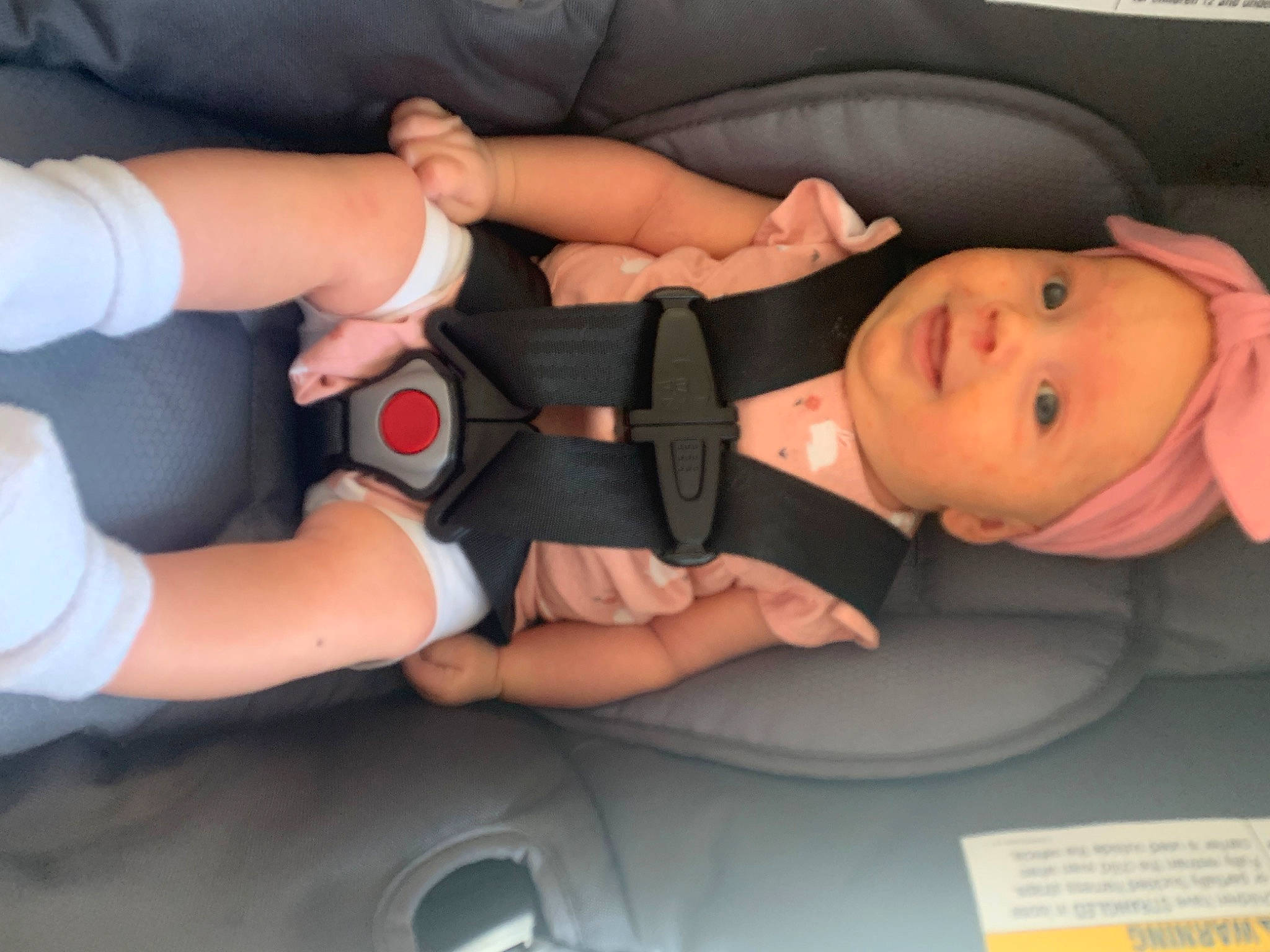 Elodie joined the competition — help win amazing prizes! auto_part, baby, baby_products, baby_toddler_clothing, car_seat, child, comfort, finger, fun, gesture, headwear, health_care, knee, mouth, nail, person, service, skin, thigh, thumb