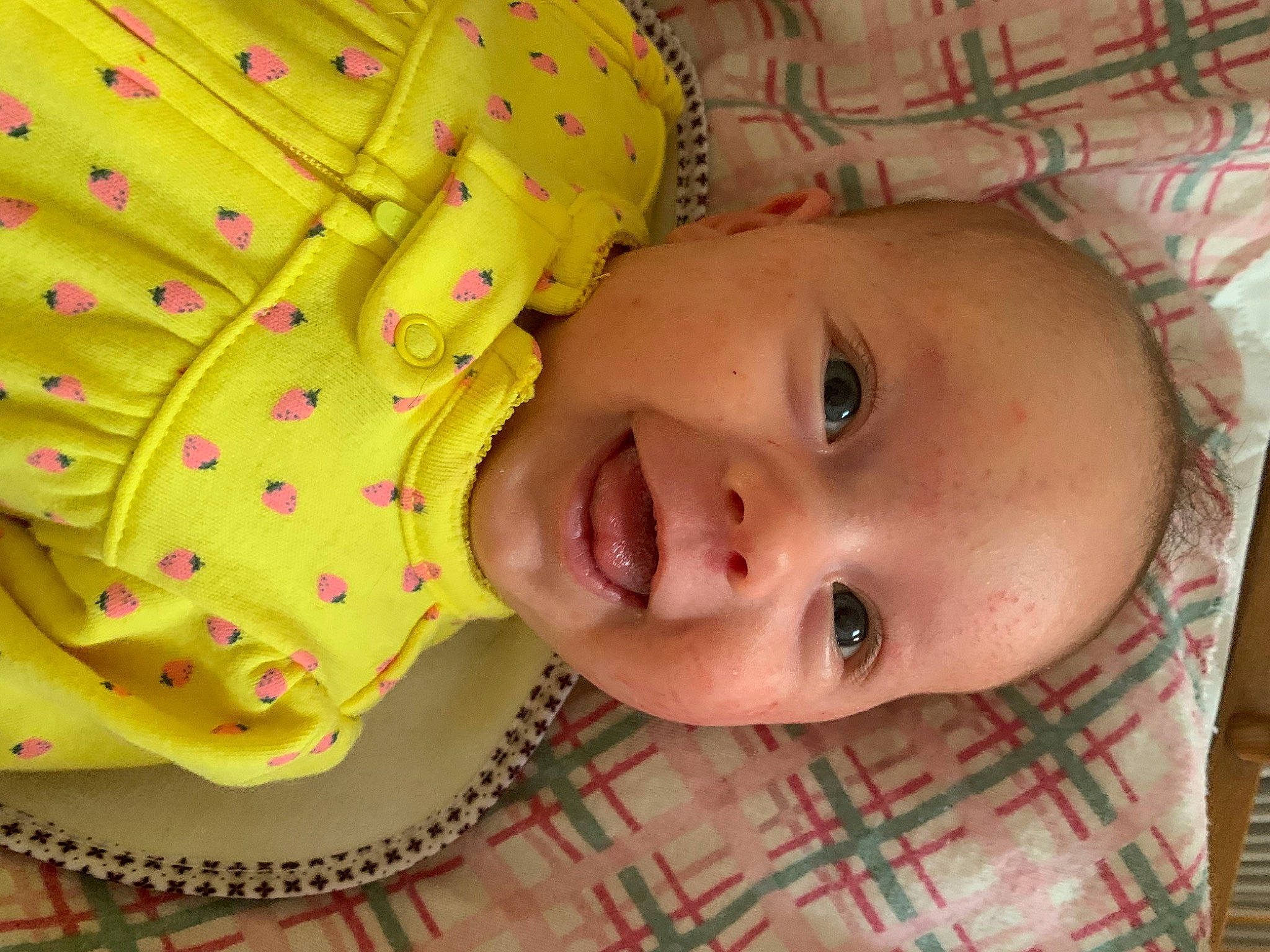 Elodie joined the competition — help win amazing prizes! baby, baby_toddler_clothing, cheek, child, chin, eye, face, facial_expression, happy, head, iris, lip, mammal, nose, person, product, skin, smile, textile, toddler