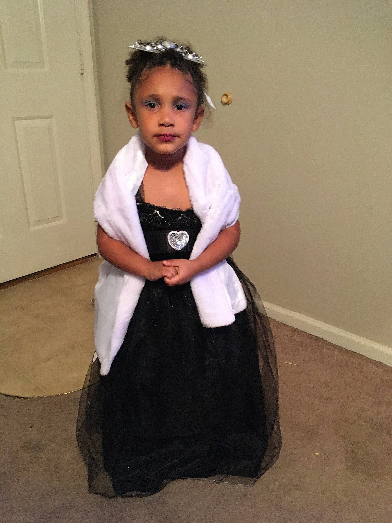 Asia joined the competition — help win amazing prizes! baby_toddler_clothing, child_model, clothing, day_dress, door, door_handle, dress, embellishment, floor, flooring, hair_accessory, headband, headpiece, home_door, one_piece_garment, person, toddler