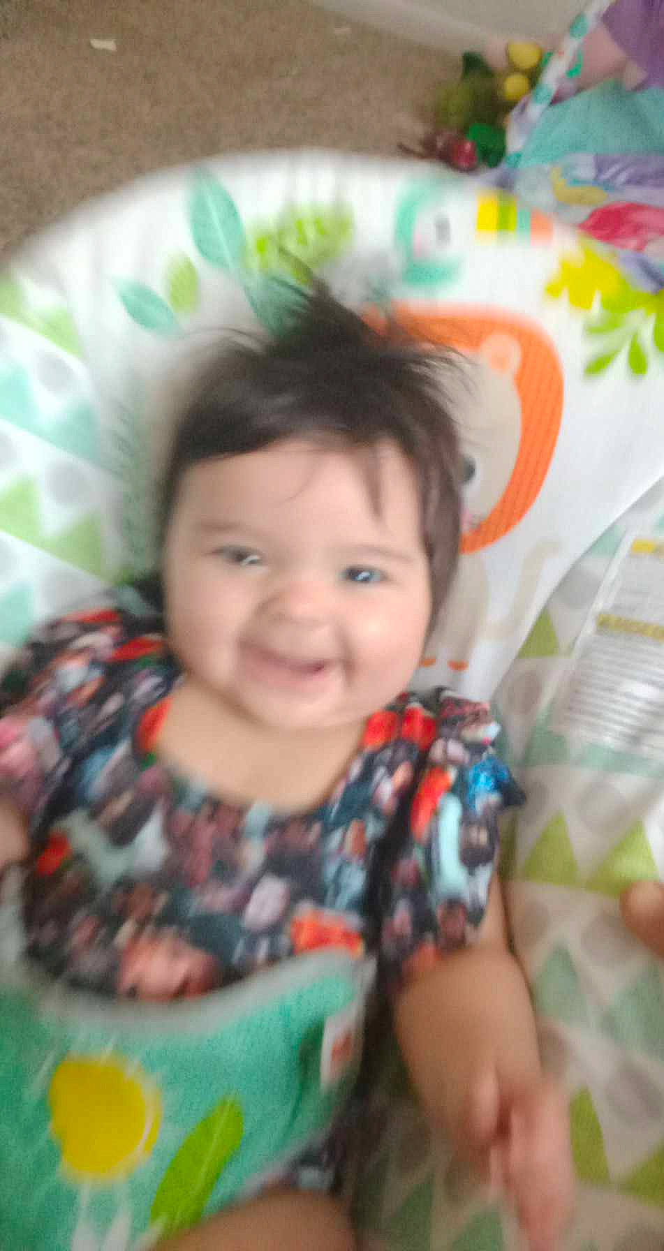 Autumn is registered to the contest to win money with this photo: baby, baby_toddler_clothing, black_hair, cheek, child, comfort, eye, eyebrow, fun, happy, head, iris, joy, linens, mouth, nose, person, skin, sleeve, smile