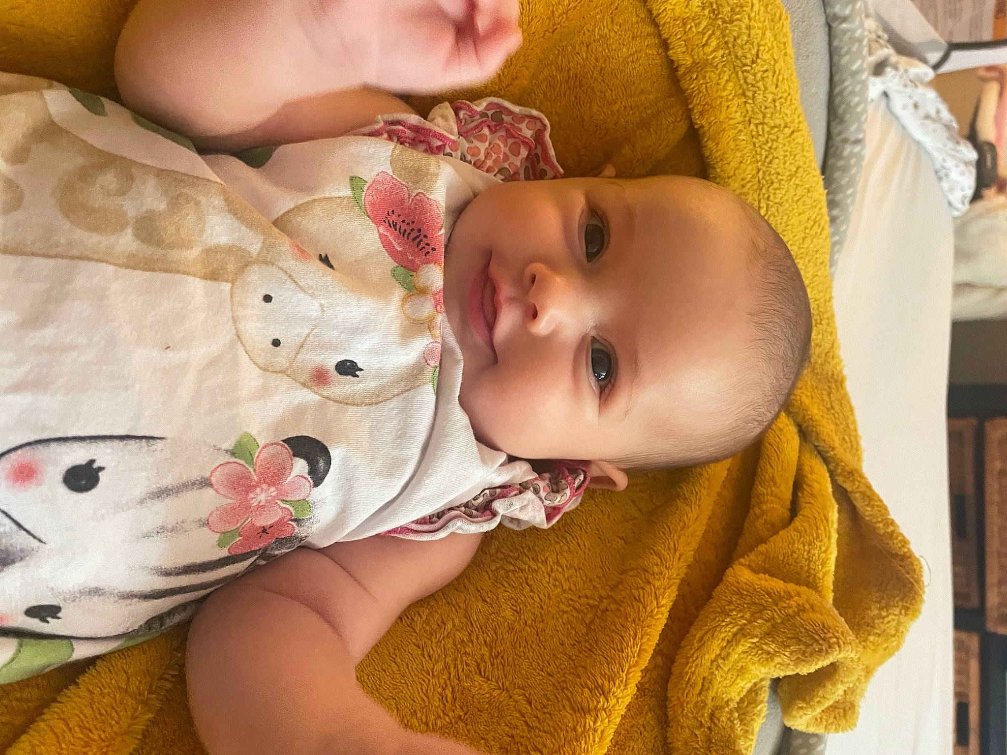 Evie joined the competition — help win amazing prizes! baby, baby_products, baby_toddler_clothing, cheek, child, ear, eye, eyelash, hand, happy, iris, lip, nose, person, product, skin, sleeve, smile, textile, toddler