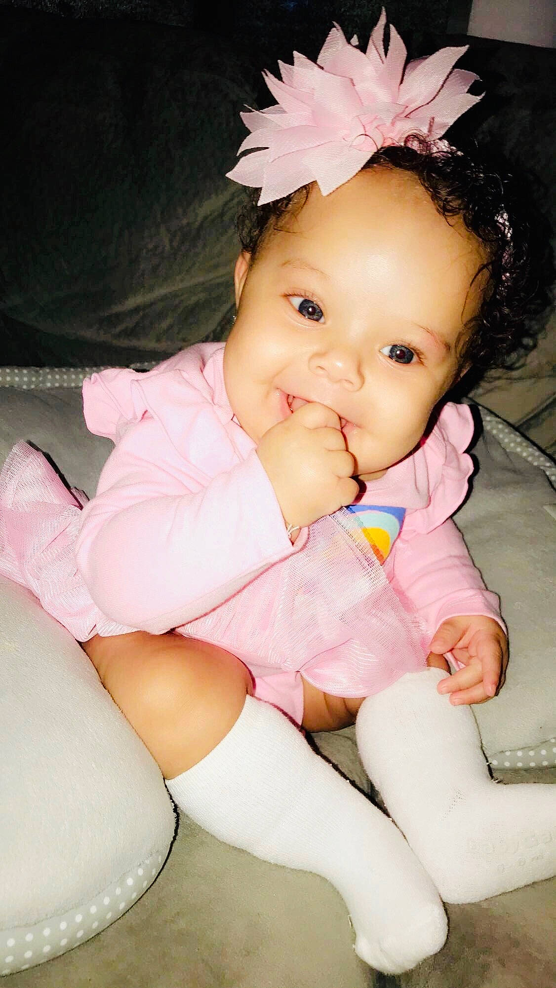 Nora joined the competition — help win amazing prizes! baby, baby_toddler_clothing, beauty, cheek, child, eye, hair_accessory, headgear, joy, lip, person, pink, skin, smile, toddler