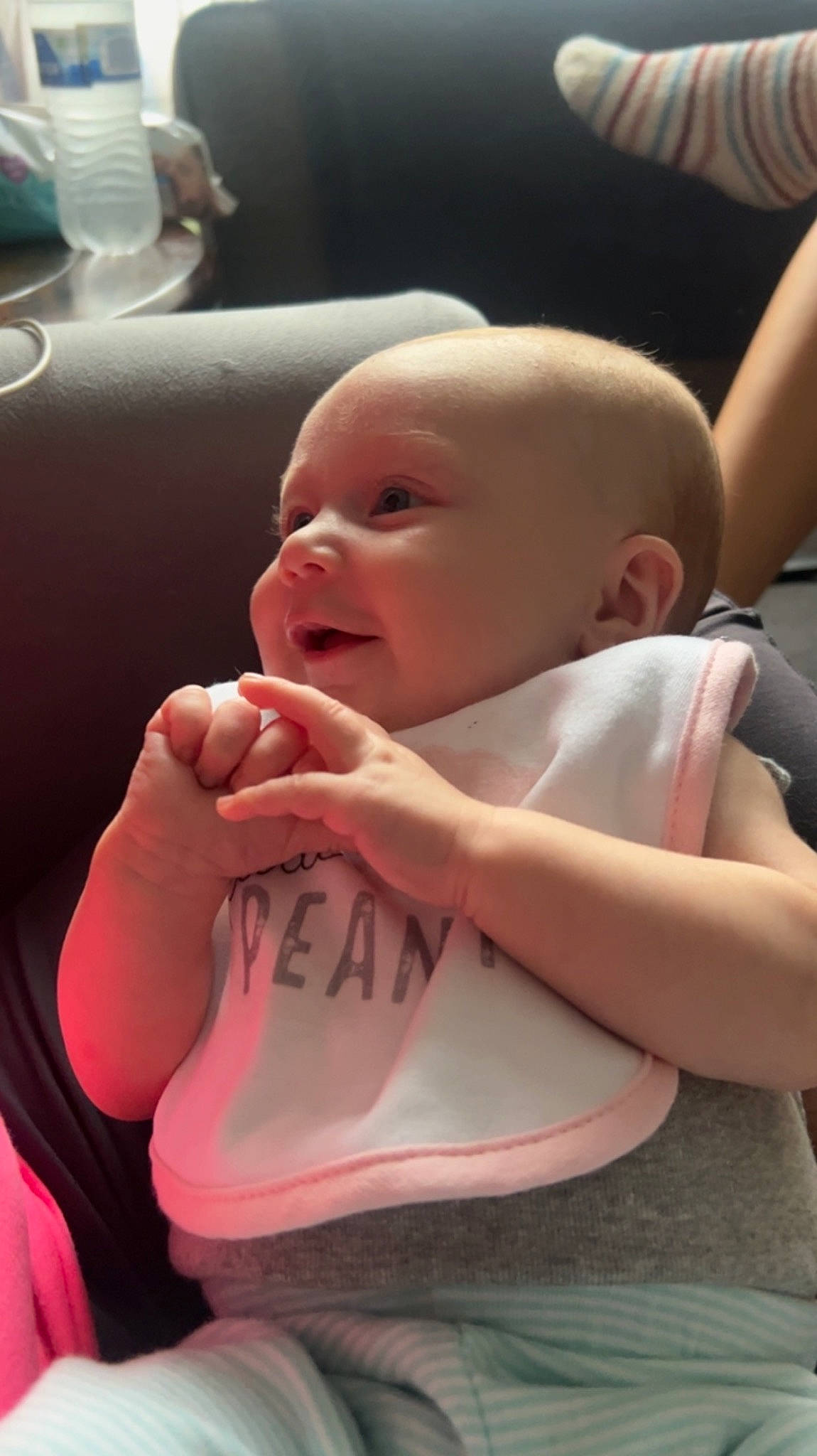 Ellie joined the competition — help win amazing prizes! abdomen, baby, baby_products, baby_toddler_clothing, cheek, chest, child, comfort, elbow, event, finger, fun, gesture, happy, mouth, nail, person, sitting, skin, thumb