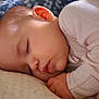 baby, sleeping, infant, blanket, cozy, soft, peaceful, child, cute, face, clothing, pajamas, rest, nap, indoors, closeup, skin, head, hand, comfort