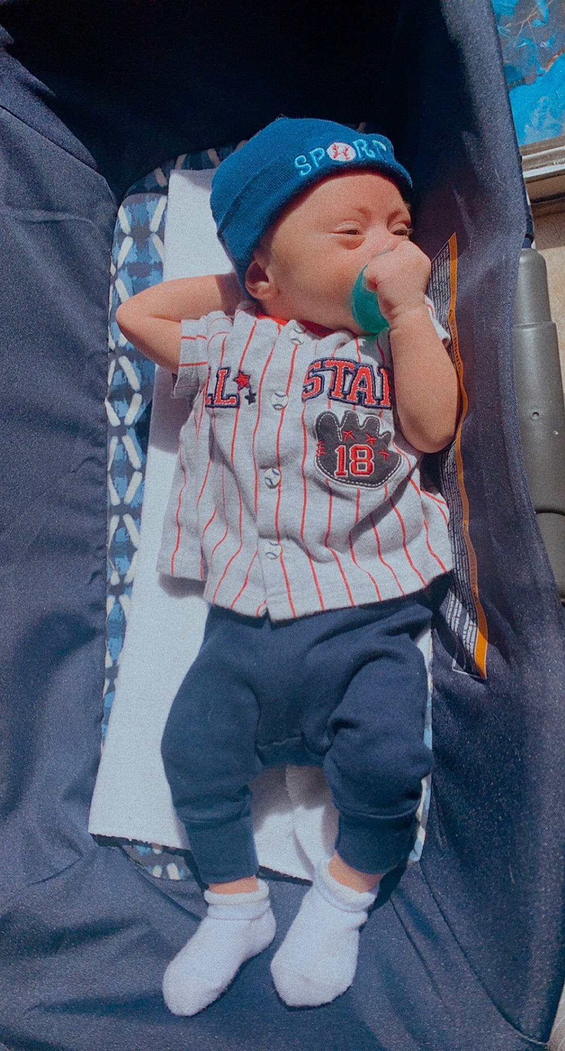 Hank joined the competition — help win amazing prizes! active_pants, baby, baby_products, baby_toddler_clothing, baseball_cap, bonnet, cap, child, cool, hood, person, sleeve, sock, toddler, tongue, walking_shoe