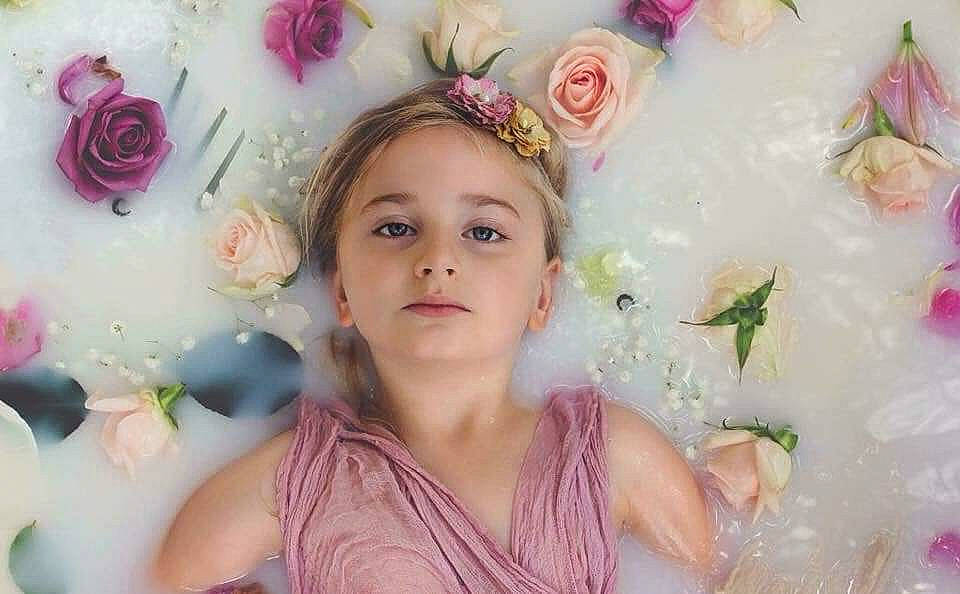 Lily joined the competition — help win amazing prizes! beauty, cheek, child, cut_flowers, flower, happy, person, petal, photography, pink, plant, portrait, rose, smile, toddler