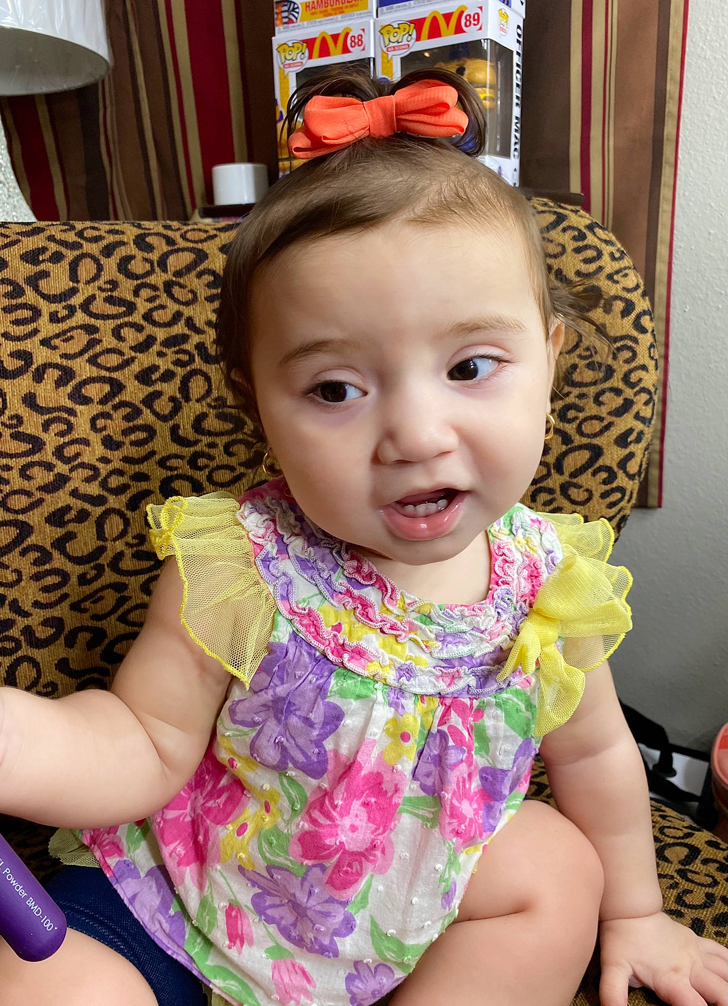 Haizley joined the competition — help win amazing prizes! baby_toddler_clothing, beauty, chair, cheek, child, chin, eyebrow, eyelash, finger, fun, hairstyle, happy, iris, nose, person, pink, skin, sleeve, smile, thigh