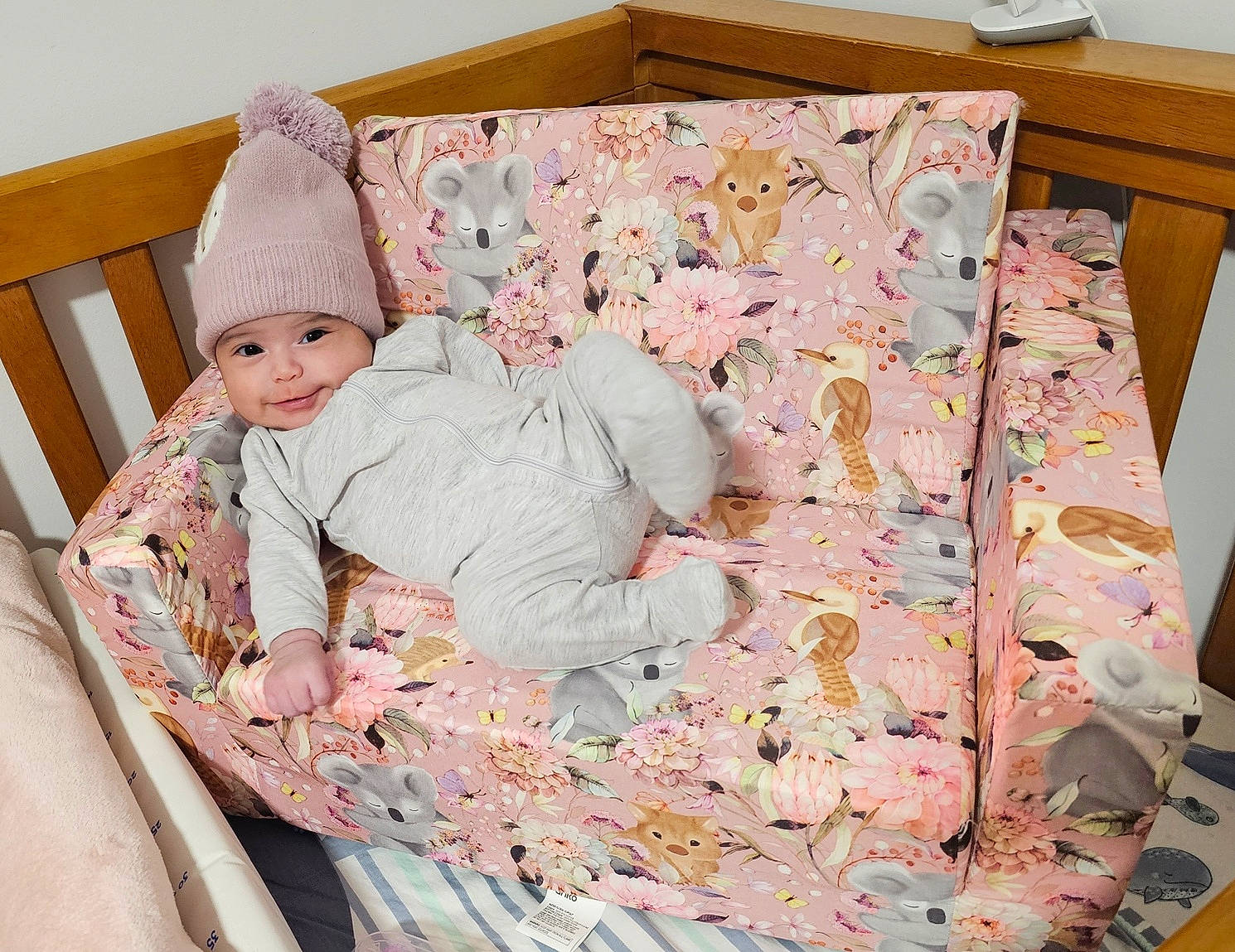 Serenity Rose joined the competition — help win amazing prizes! baby, baby_products, baby_safety, baby_sleeping, baby_toddler_clothing, bed, bed_sheet, bedding, bedroom, child, comfort, headwear, infant_bed, linens, pattern, person, pink, product, sleeve, textile